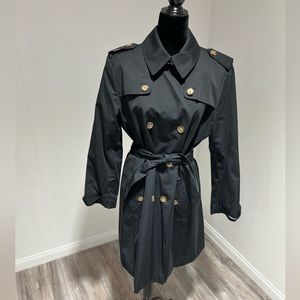 Talbots Black Belted Trench Coat